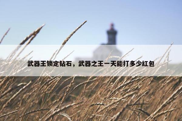 武器王锁定钻石，武器之王一天能打多少红包