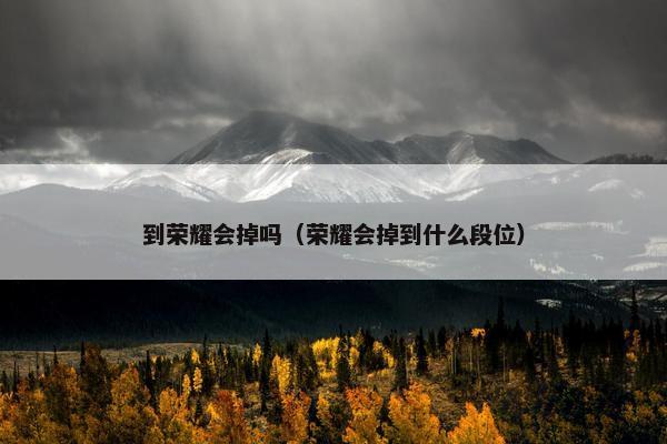 到荣耀会掉吗（荣耀会掉到什么段位）