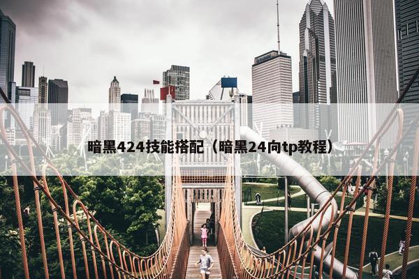暗黑424技能搭配（暗黑24向tp教程）