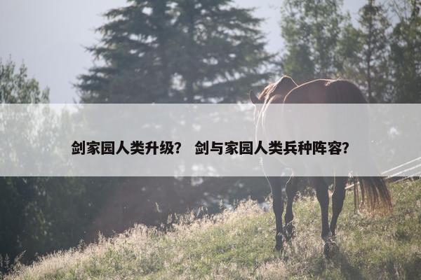 剑家园人类升级？ 剑与家园人类兵种阵容？