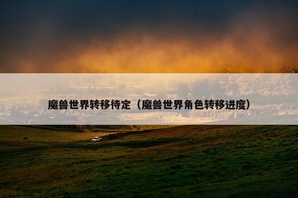 魔兽世界转移待定（魔兽世界角色转移进度）