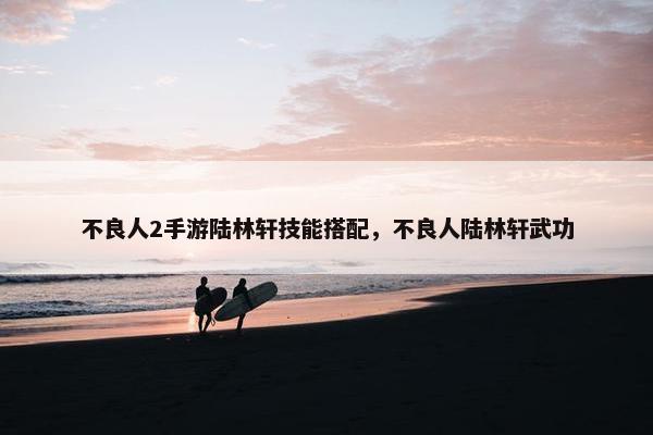 不良人2手游陆林轩技能搭配，不良人陆林轩武功