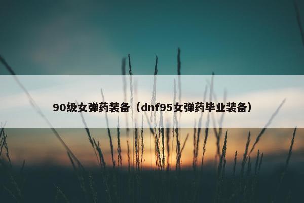 90级女弹药装备（dnf95女弹药毕业装备）