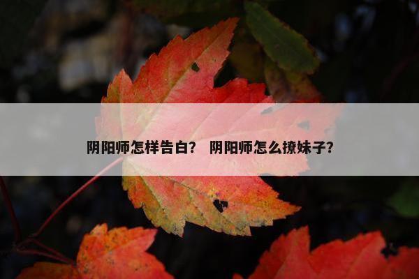 阴阳师怎样告白？ 阴阳师怎么撩妹子？