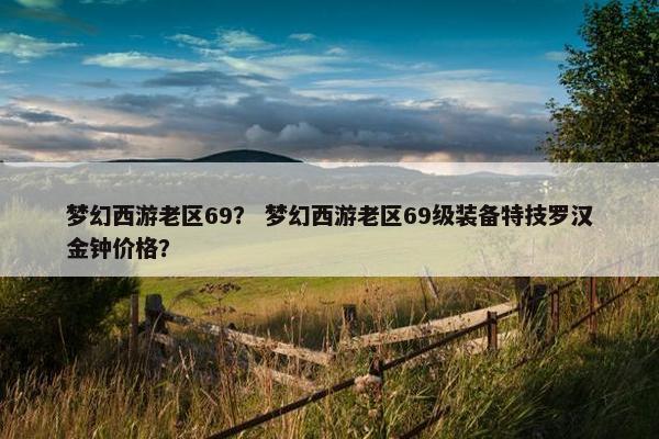 梦幻西游老区69？ 梦幻西游老区69级装备特技罗汉金钟价格？