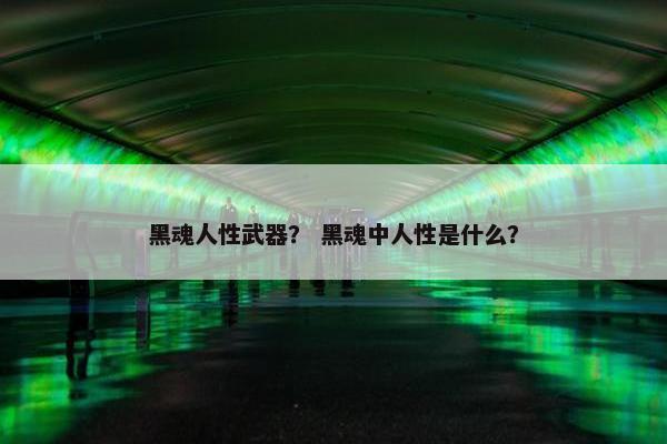 黑魂人性武器？ 黑魂中人性是什么？