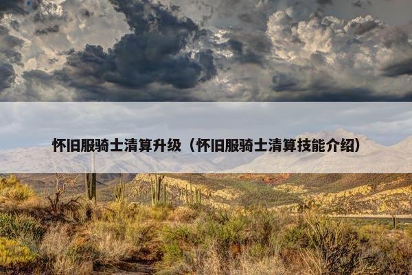 怀旧服骑士清算升级（怀旧服骑士清算技能介绍）