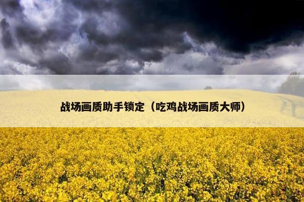 战场画质助手锁定（吃鸡战场画质大师）
