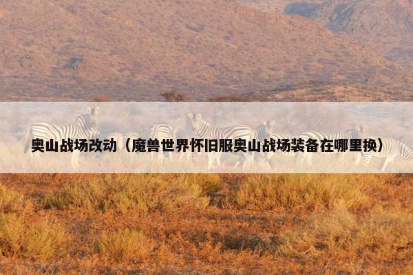 奥山战场改动（魔兽世界怀旧服奥山战场装备在哪里换）