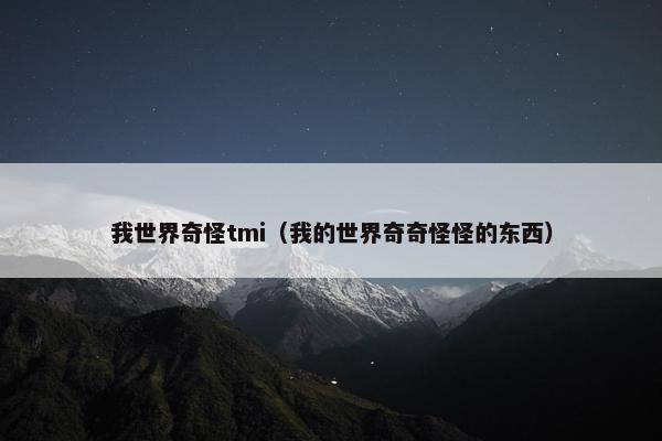 我世界奇怪tmi（我的世界奇奇怪怪的东西）