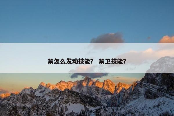 禁怎么发动技能？ 禁卫技能？