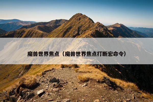 魔兽世界焦点（魔兽世界焦点打断宏命令）