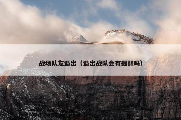 战场队友退出（退出战队会有提醒吗）
