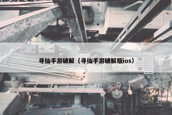 寻仙手游破解（寻仙手游破解版ios）