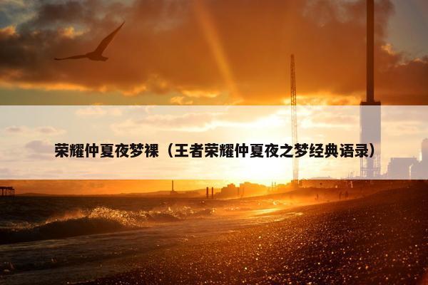 荣耀仲夏夜梦裸（王者荣耀仲夏夜之梦经典语录）