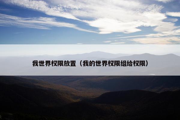 我世界权限放置（我的世界权限组给权限）