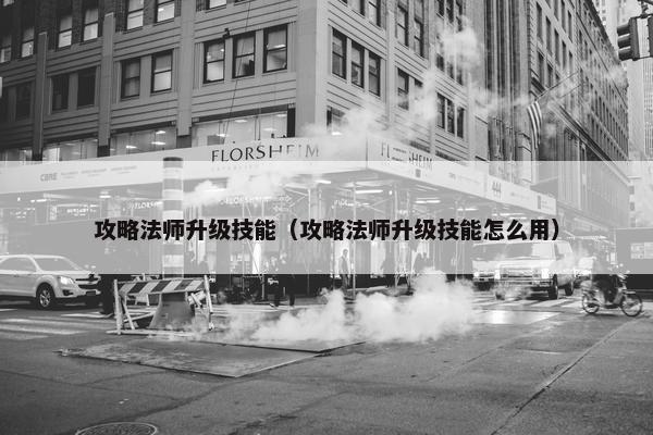 攻略法师升级技能（攻略法师升级技能怎么用）