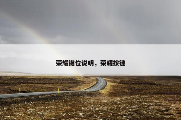 荣耀键位说明，荣耀按键