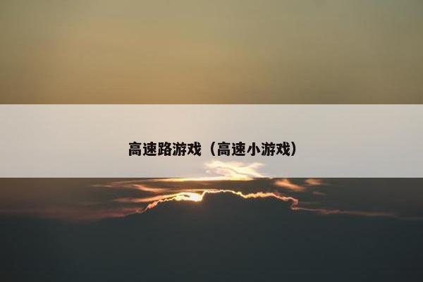 高速路游戏（高速小游戏）