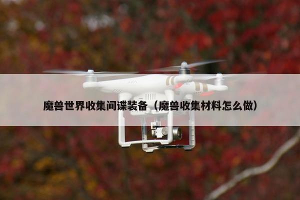 魔兽世界收集间谍装备（魔兽收集材料怎么做）