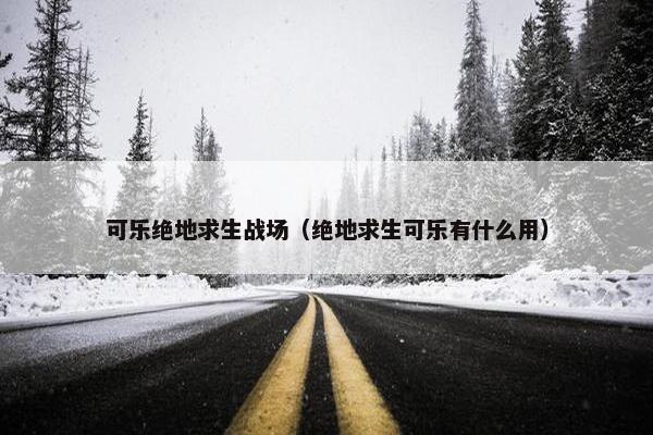 可乐绝地求生战场（绝地求生可乐有什么用）