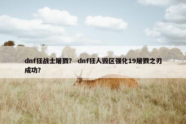 dnf狂战士屠戮？ dnf狂人毁区强化19屠戮之刃成功？