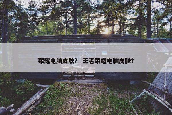 荣耀电脑皮肤？ 王者荣耀电脑皮肤？