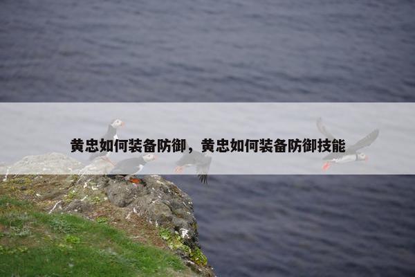 黄忠如何装备防御，黄忠如何装备防御技能
