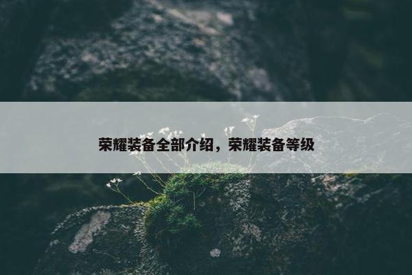 荣耀装备全部介绍，荣耀装备等级