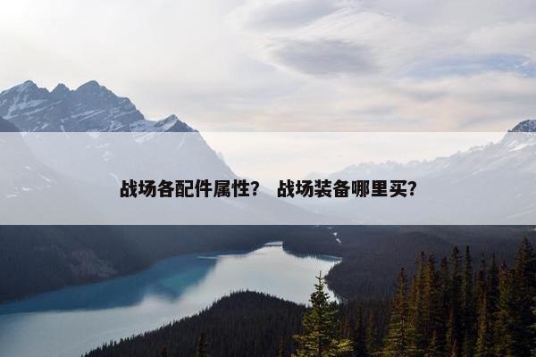 战场各配件属性？ 战场装备哪里买？