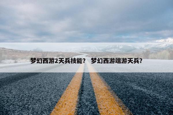 梦幻西游2天兵技能？ 梦幻西游端游天兵？