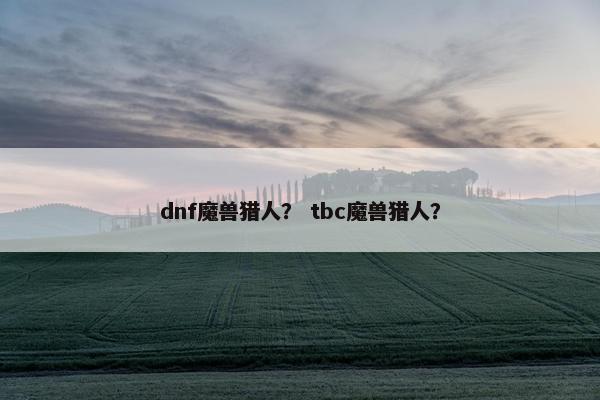 dnf魔兽猎人？ tbc魔兽猎人？