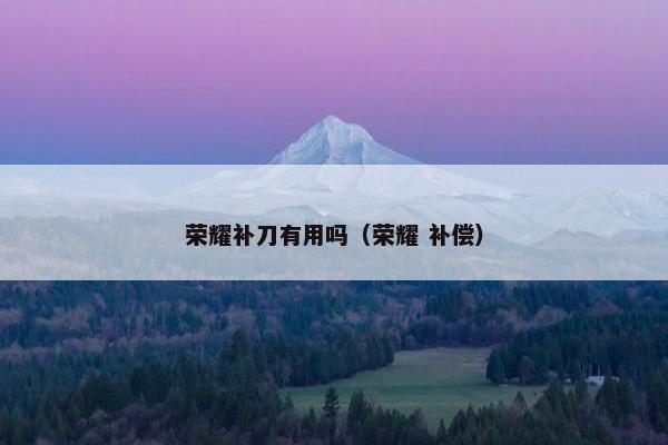 荣耀补刀有用吗（荣耀 补偿）