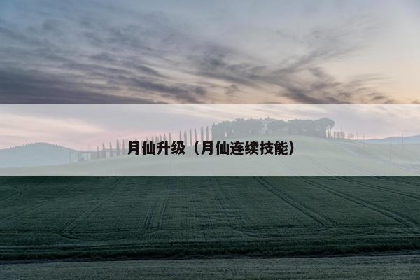 月仙升级（月仙连续技能）