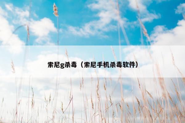 索尼g杀毒（索尼手机杀毒软件）