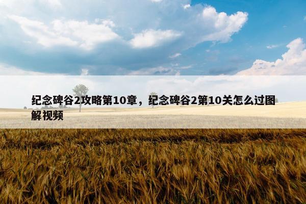 纪念碑谷2攻略第10章，纪念碑谷2第10关怎么过图解视频