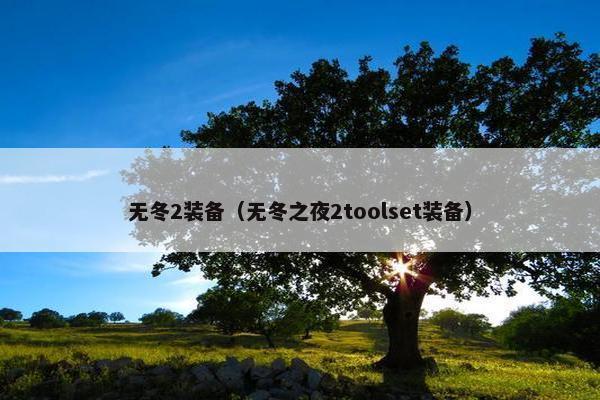 无冬2装备（无冬之夜2toolset装备）