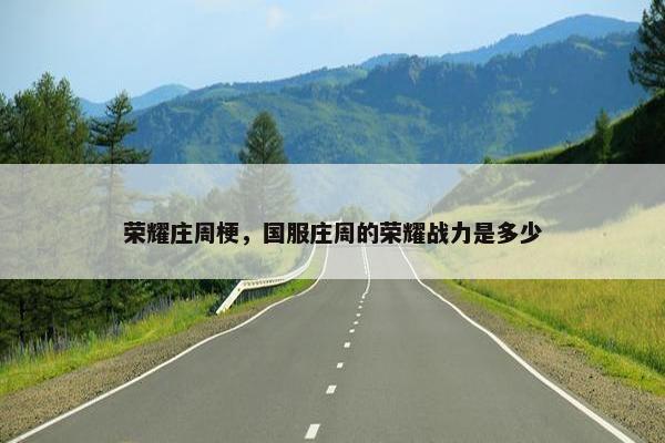 荣耀庄周梗，国服庄周的荣耀战力是多少