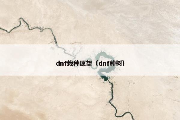 dnf栽种愿望（dnf种树）