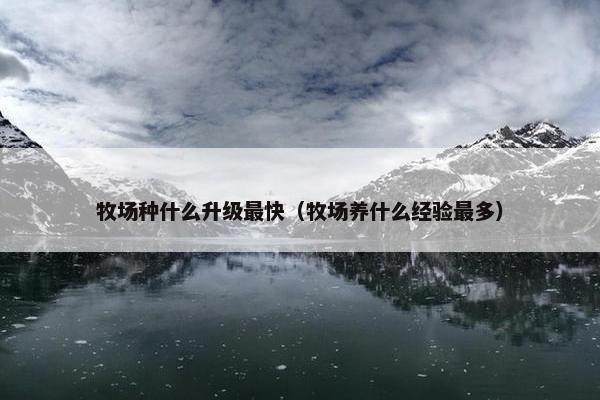 牧场种什么升级最快（牧场养什么经验最多）