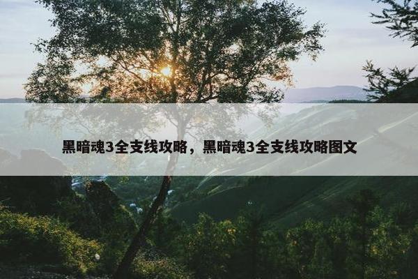 黑暗魂3全支线攻略，黑暗魂3全支线攻略图文