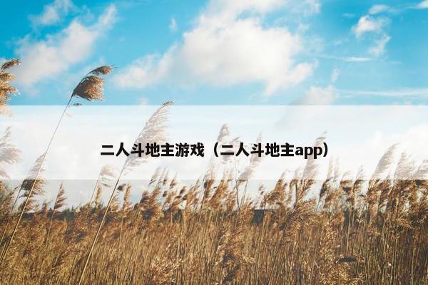 二人斗地主游戏（二人斗地主app）