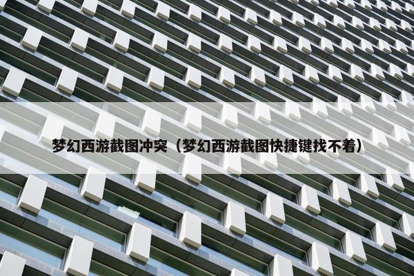 梦幻西游截图冲突（梦幻西游截图快捷键找不着）