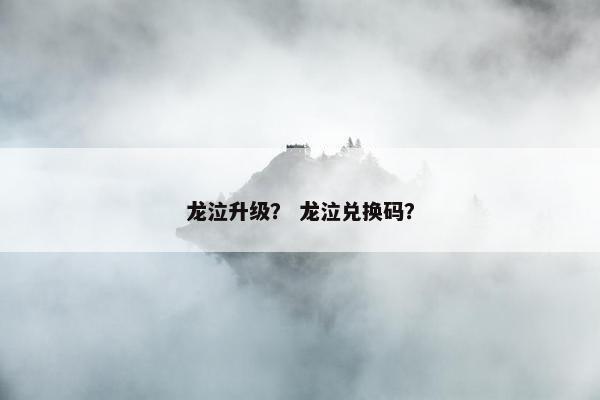 龙泣升级？ 龙泣兑换码？
