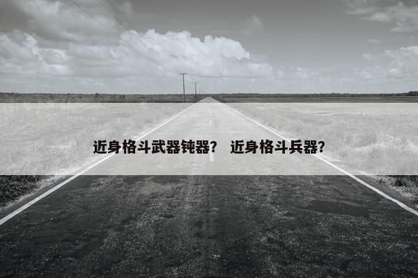 近身格斗武器钝器？ 近身格斗兵器？