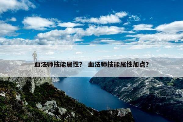 血法师技能属性？ 血法师技能属性加点？