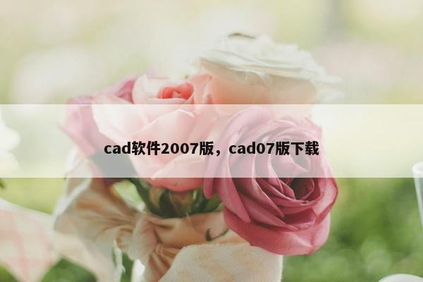 cad软件2007版，cad07版下载