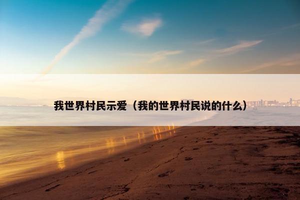 我世界村民示爱（我的世界村民说的什么）