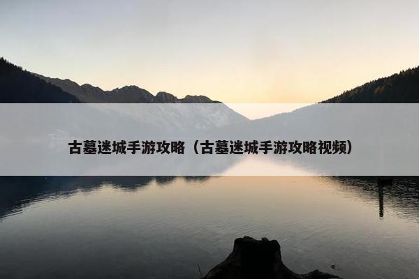 古墓迷城手游攻略（古墓迷城手游攻略视频）