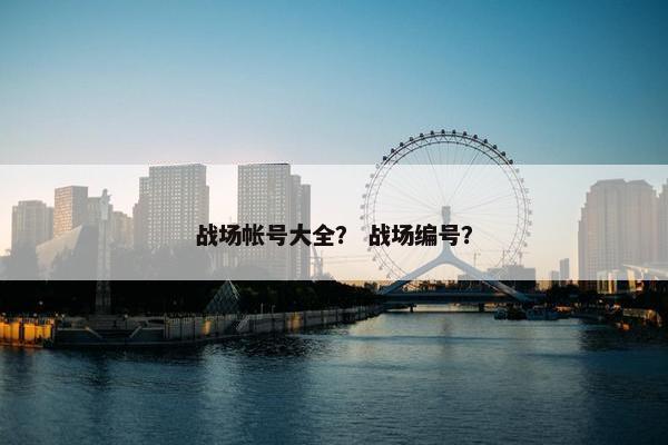 战场帐号大全？ 战场编号？